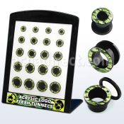 brpg101 board w screw fit flesh tunnel with green camouflage