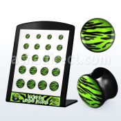 brpg129 board w double acrylic flared plug with zebra stripes