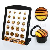 brpg133 board w acrylic screw fit plug with tiger fur logo