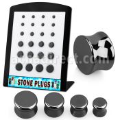 brpg160 board with 24 pcs of double flared hematite stone plug