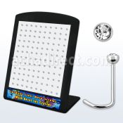 brs114 316l steel nose screw w bezel crystalized half ball top