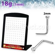 brs134c 316l steel nose studs round clear crystal tops