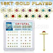 bxfl2mg 18k gold plated silver nose bones color flower