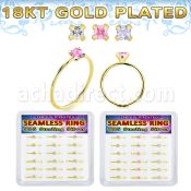 bxnhmx4g 18k plated silver seamless nose ring square 18pcs