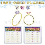 bxnhmx5g 18k plated silver seamless nose ring heart 18pcs