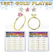 bxnhmx7g 18k plated silver seamless nose ring 22g star 18pcs