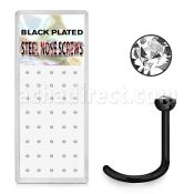 bxns6 black anodized 316l nose screw w clear crystal top