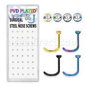 bxns9 anodized 316l steel nose screw with clear crystal top