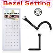 bxs104 black anodized 316l steel nose screw with bezel crystal