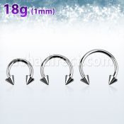 cb18cn3 316l steel circular barbell 18g 1mm with 3mm cones