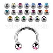 cbe2c 316l steel circular barbell with 3mm jewel ball