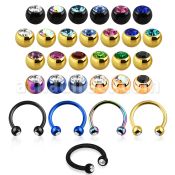 cbet2c anodized 316l steel eyebrow banana with bezel ball