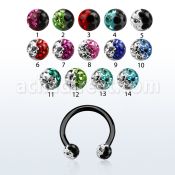 cbetfr3e anodized 316l circular barbell w 2 color crystal ball