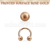 cbettfo4 rose gold steel circular barbell 4mm frosted steel ball