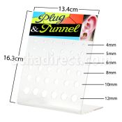 dac46 display of screw fit flared plug flesh tunnel w holes