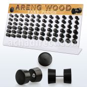 dacb166 display w 72 fake areng wood plugs  size 8mm 10mm