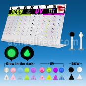 dacb87 board of steel labret w luminous acrylic uv ball cone