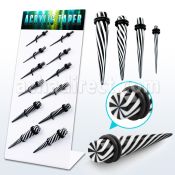 dapg93 board of b w spiral acrylic tapers with rubber o ring