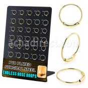 dend2 gold pvd 316l steel endless nose rings display 30