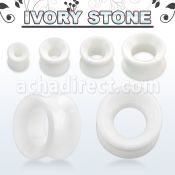 dgsg ivory double flared stone flesh tunnel