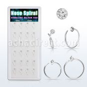 dnrc14 box w silver nose spirals w 2mm clear crystals tops