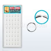 dnsm12 box of silver seamless nose hoops w diameter of 8mm