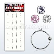 dnsm48 box w silver noose hoop w a 1 5mm prong set round cz top