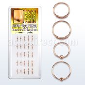 dnsp7 box of silver nose hoops 15 w ball 10 endless hoops