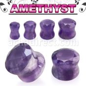 fgsc precious amethyst stone double flare plug faceted cut