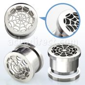 fspw high polished 316l steel screw fit tunnel w spider web