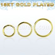 gpsel18 gold plated silver seamless ring 1mm w diameter 8 12mm