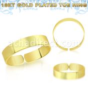 gt510 18k gold plated silver adjustable toe ring smooth