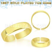 gt527 18k gold plated silver adjustable toe ring plain