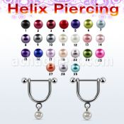 heud1 316l steel helix stirrup w 5mm faux pearl ball