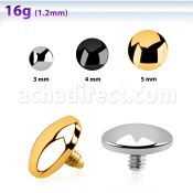 iag flat dome shaped steel dermal anchor top part
