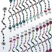 idatfr5c pvd 316l steel industrial zig zag barbell w dotted balls