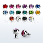 ihjb3 3mm steel half jewel ball dermal anchor top