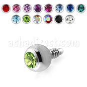 ijb3 316l steel bezel ball dermal anchor top for base plate