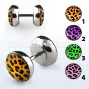 ilpb 316l steel fake plug with leopard logo without o ring