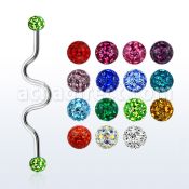 inafr5 316l steel industrial zig zag barbell with ferido balls