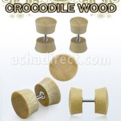 ipcro crocodile wood fake plug w 316l steel post