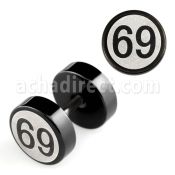 ipls10 black anodized fake plug with 69 logo on one side