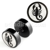 ipls12 black anodized fake plug with scorpion logo on one side