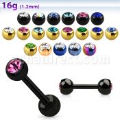 iptjb4 anodized 316l steel fake plug w two 4mm jewel ball