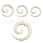 ipwh white bone spiral taper size 8g to 2g 3mm 6mm