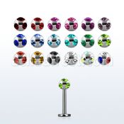 lbca4 16g 316l steel labret with 4mm multi jewel ball