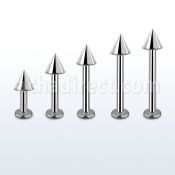 lbcn4 surgical steel labret with 4mm cone length 6mm 12mm