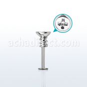 lbescw2 316l steel labret with a cross screw top
