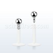 lbib2 bio flexible labret with a 2mm push in steel ball