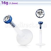 lbitj bio flexible labret with bezel ball in flat anodized top